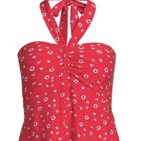 NOBO Juniors Size XS (1) Convertible Foam Cup Halter‎ Red Floral Bandana Trim - Picture 5 of 11